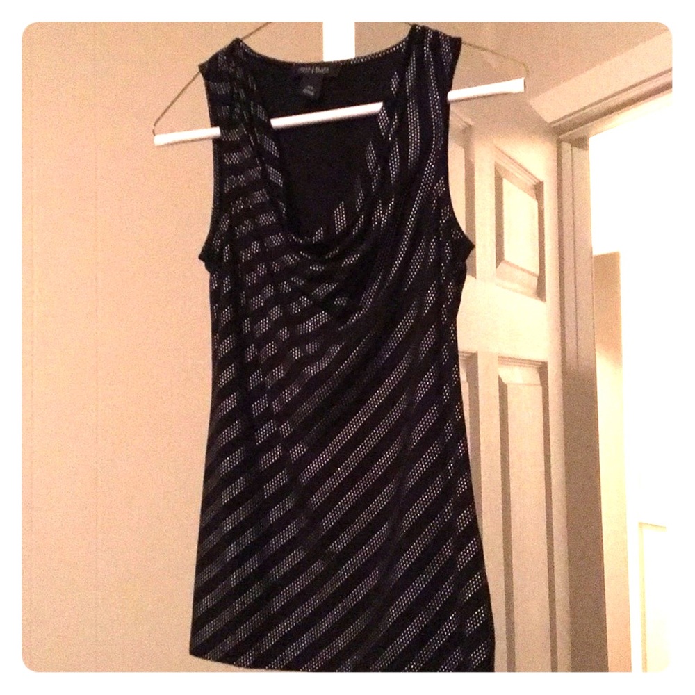 Black and silver sleeveless top